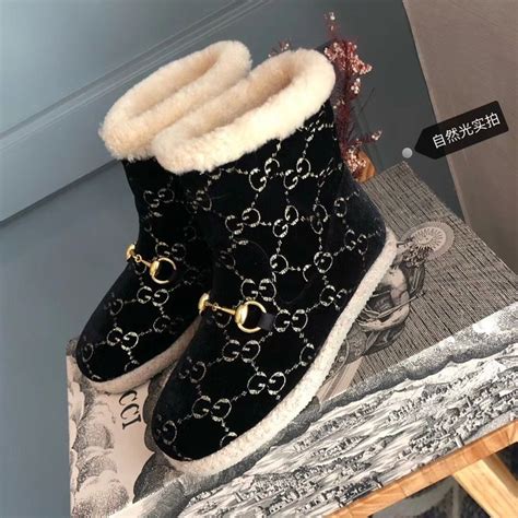 black gucci snow boots|gucci boots with rhinestones.